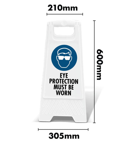 White A - Frame - Eye Protection Must Be Worn - New Signs