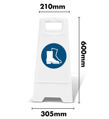 White A - Frame - Foot Protection - New Signs