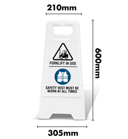 White A - Frame - Forklift And Safety Vest - New Signs