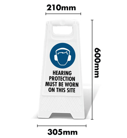 White A - Frame - Hear Protection Must Be Worn Site - New Signs