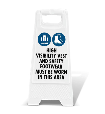White A - Frame - High Visibility Vest And Safety Footwear - New Signs