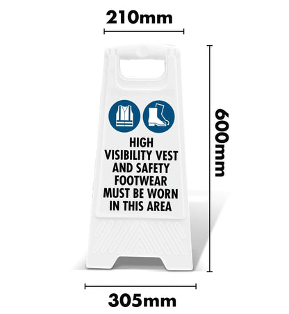 White A - Frame - High Visibility Vest And Safety Footwear - New Signs