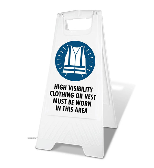 White A - Frame - HiVis Vest Area Safety - New Signs