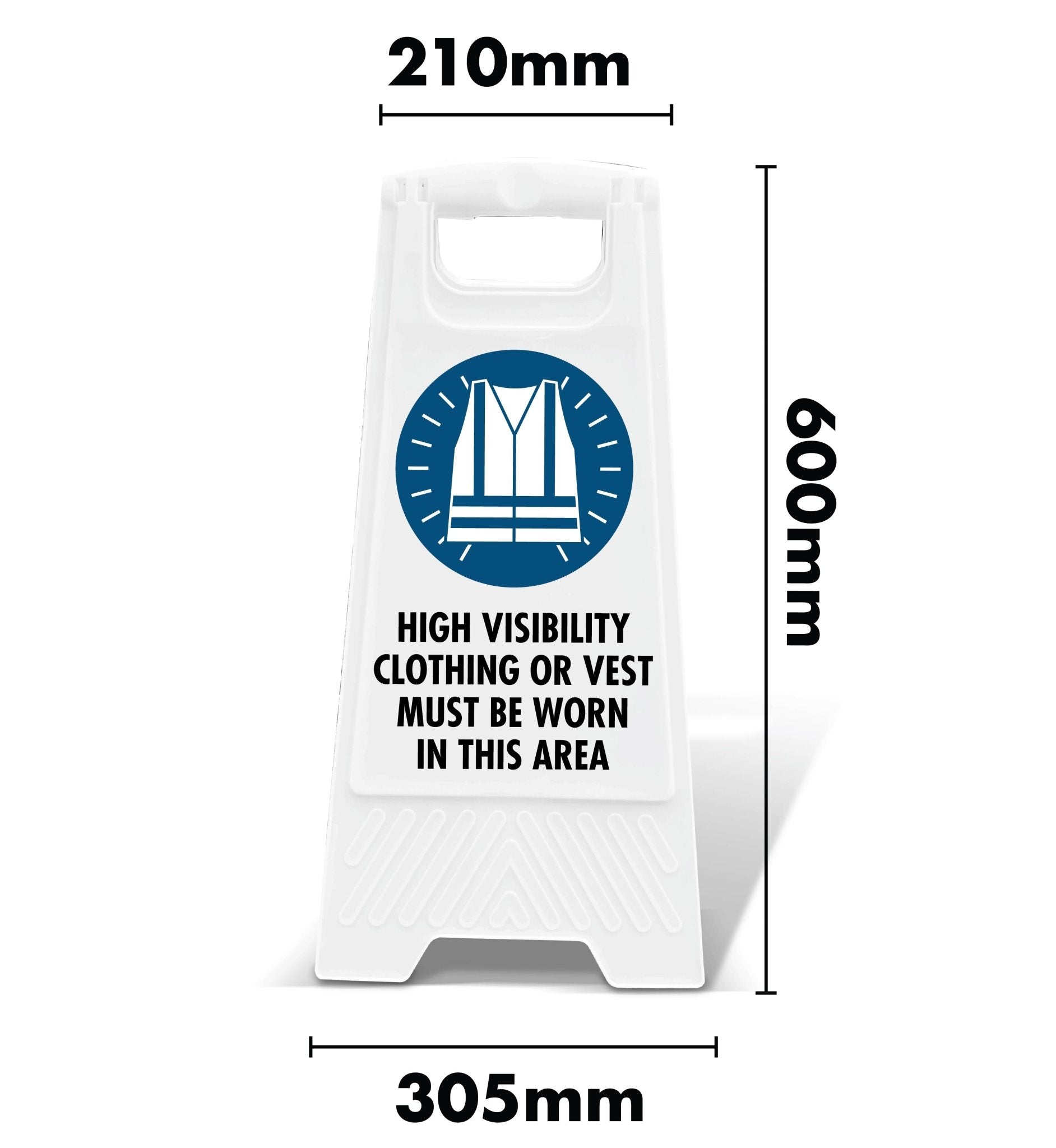White A - Frame - HiVis Vest Area Safety - New Signs