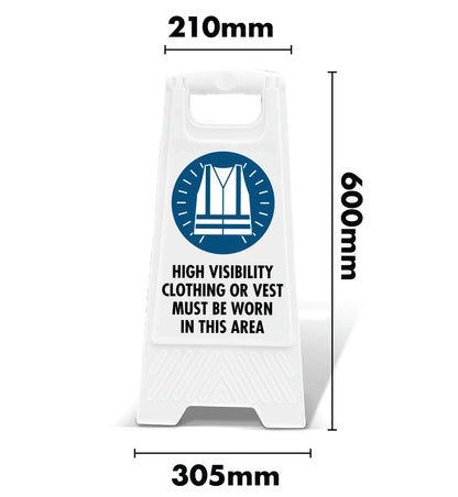 White A - Frame - HiVis Vest Area Safety - New Signs