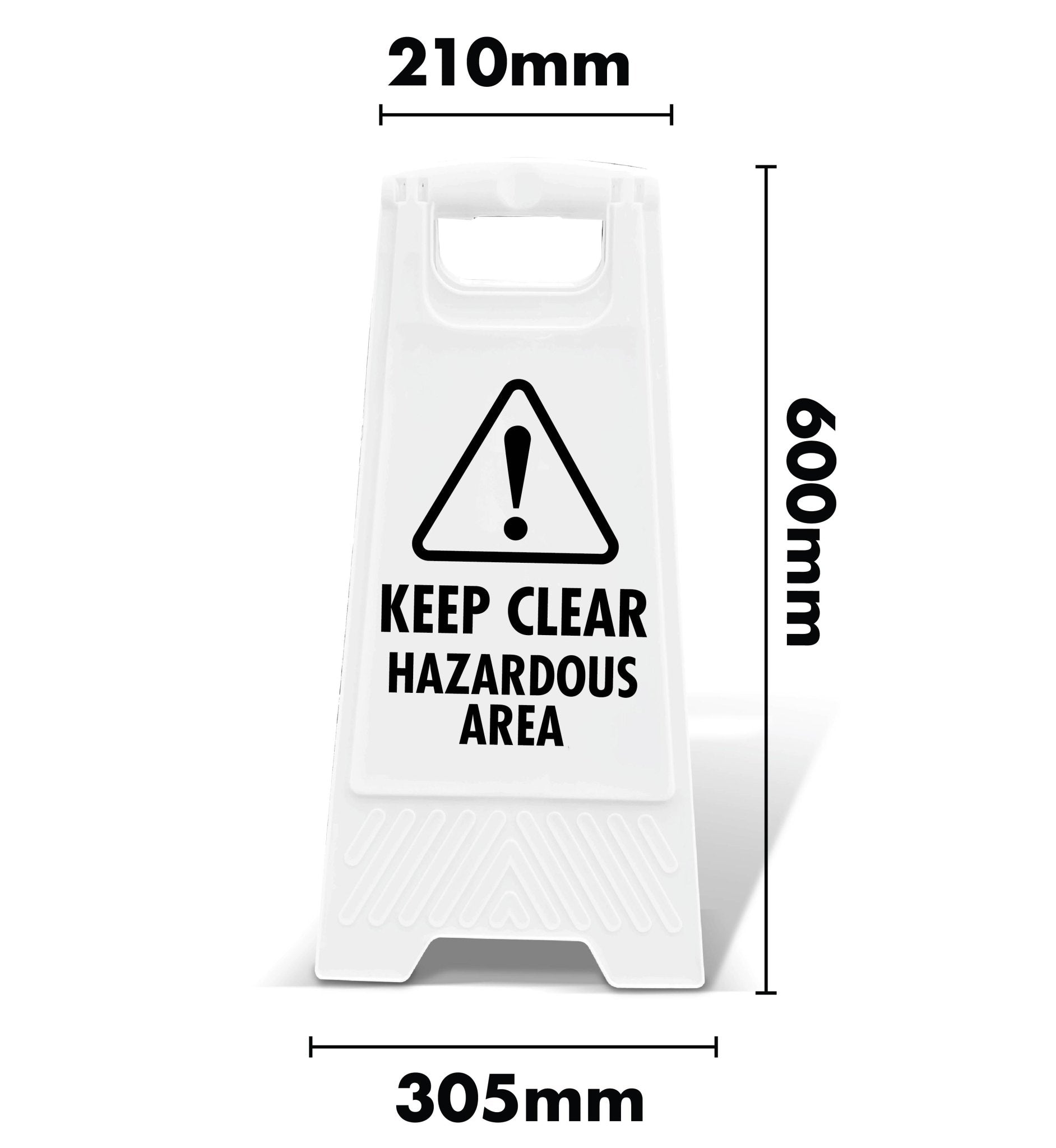 White A - Frame - Keep Clear Hazardous Area - New Signs