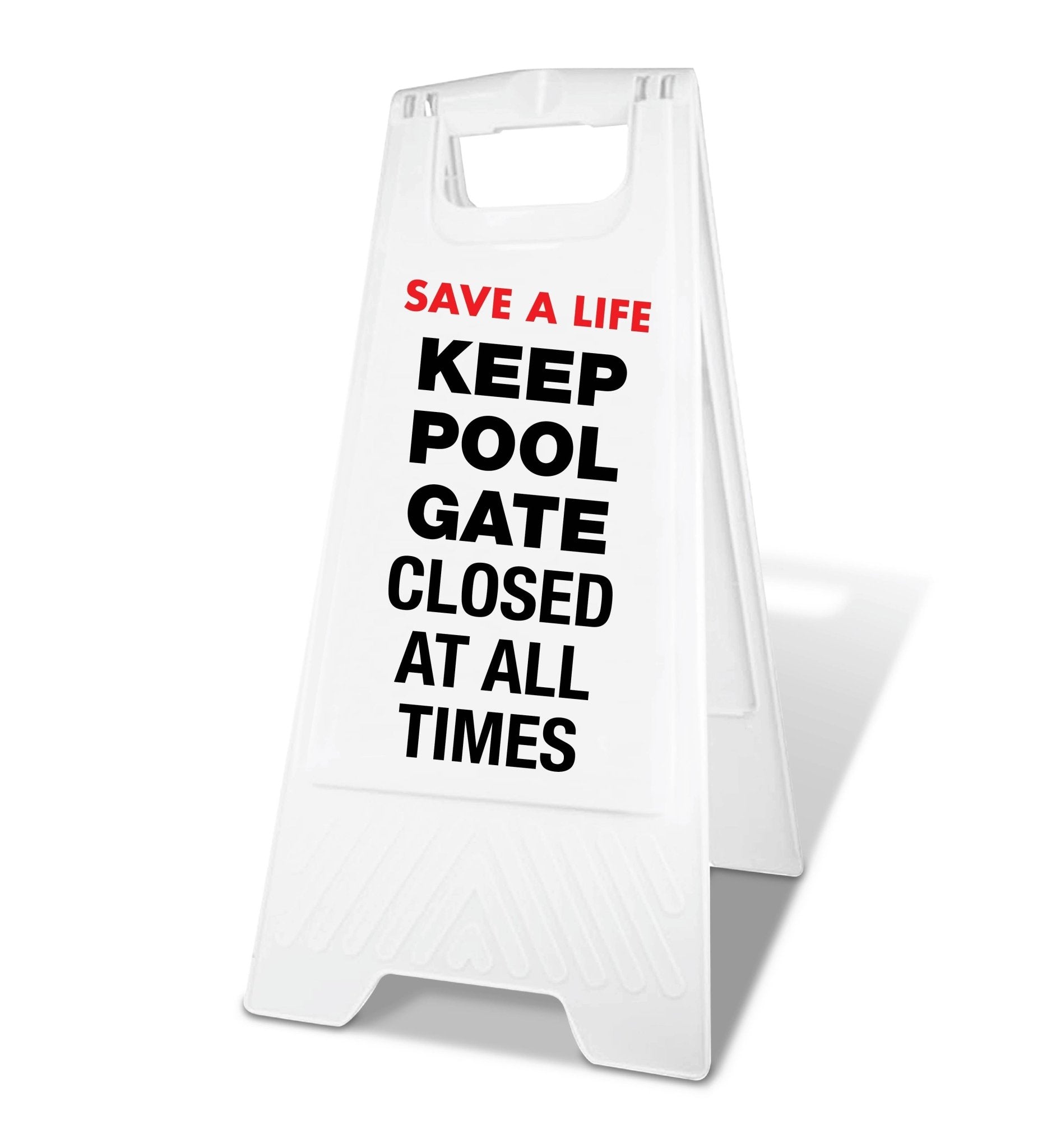 White A - Frame - Keep Pool Gate Closed At All Times - New Signs