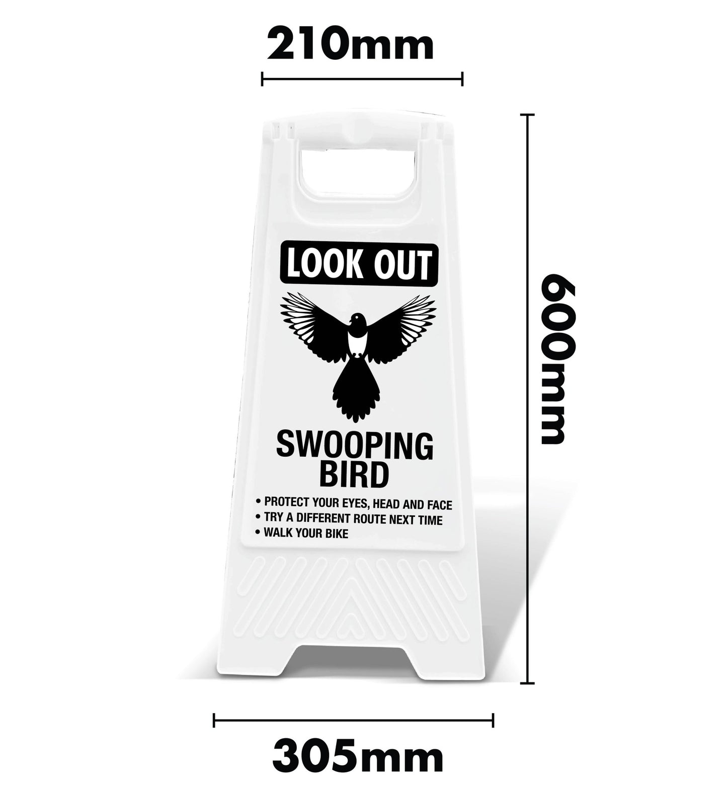 White A - Frame - Look Out Swooping Bird - New Signs