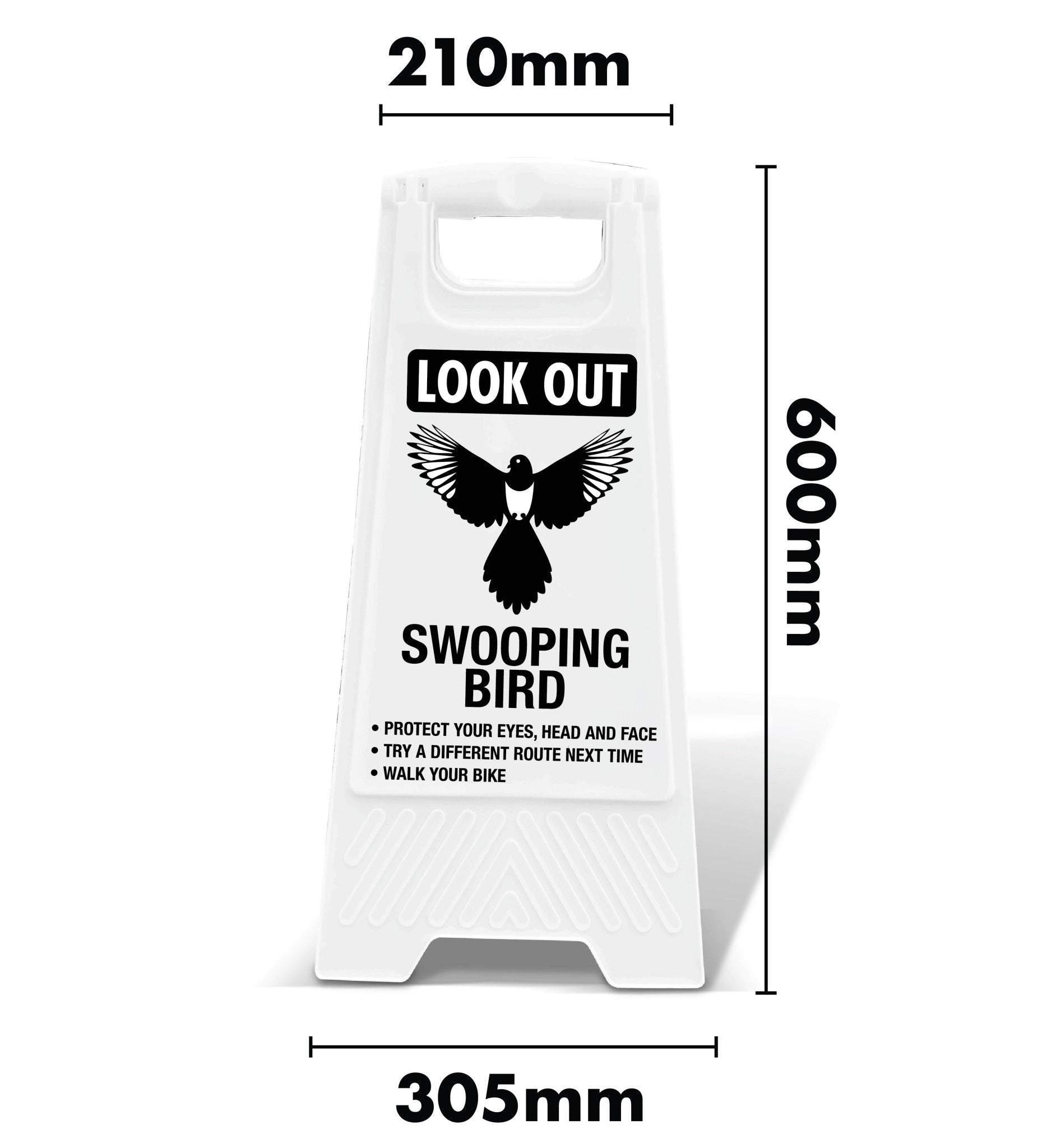 White A - Frame - Look Out Swooping Bird - New Signs