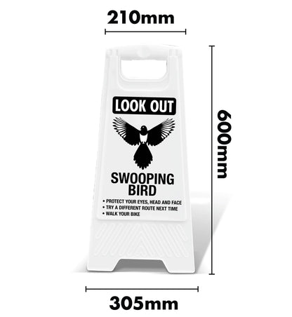 White A - Frame - Look Out Swooping Bird - New Signs