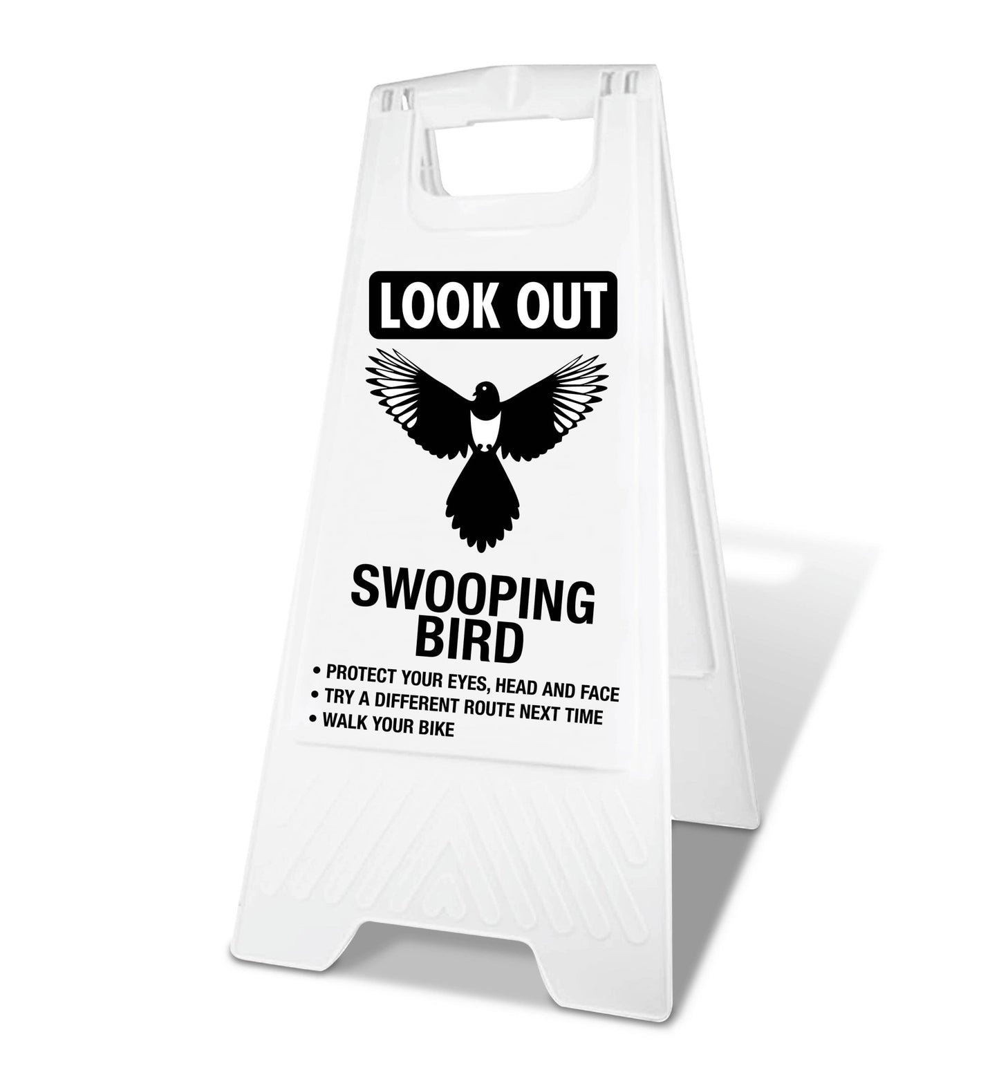 White A - Frame - Look Out Swooping Bird - New Signs
