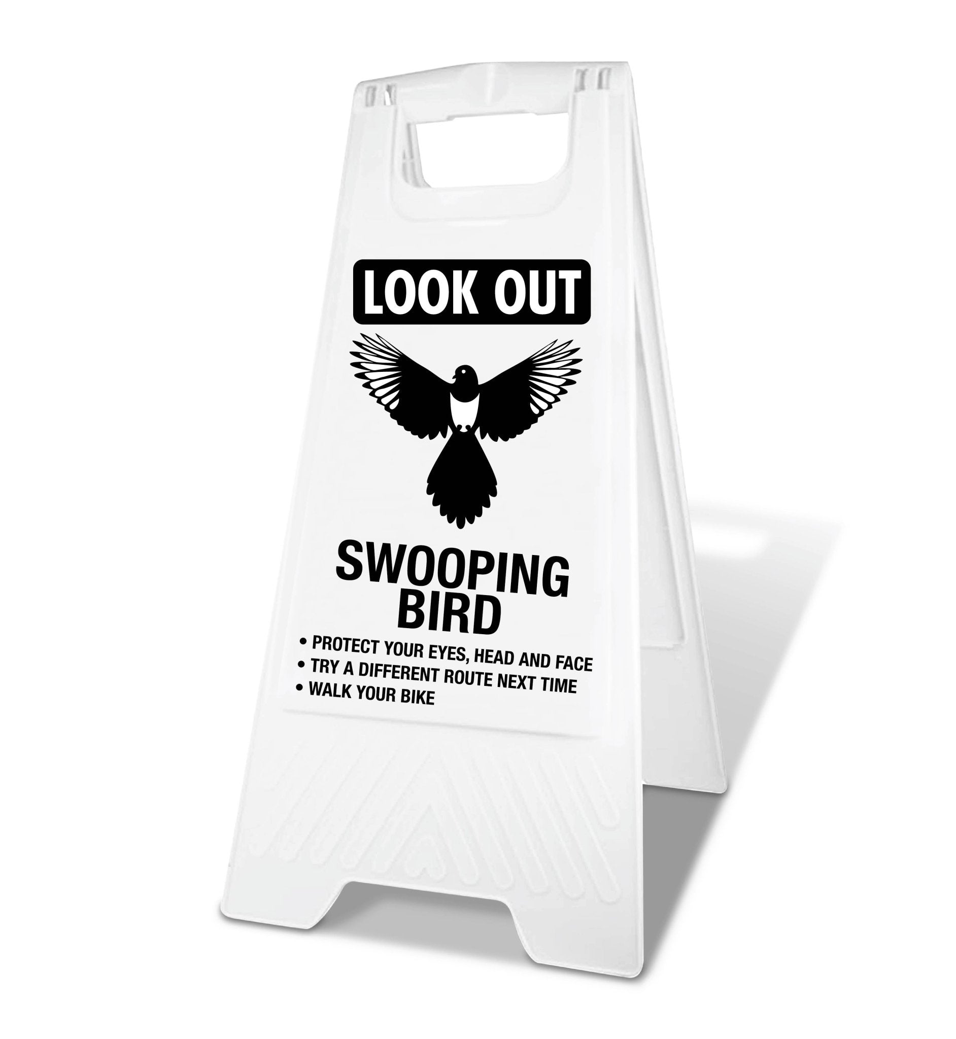White A - Frame - Look Out Swooping Bird - New Signs