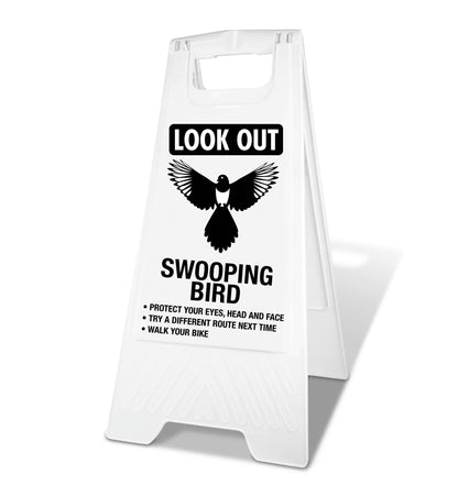 White A - Frame - Look Out Swooping Bird - New Signs
