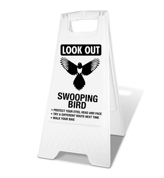 White A - Frame - Look Out Swooping Bird - New Signs