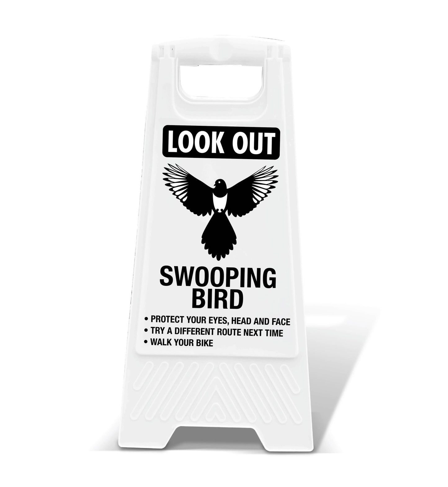 White A - Frame - Look Out Swooping Bird - New Signs