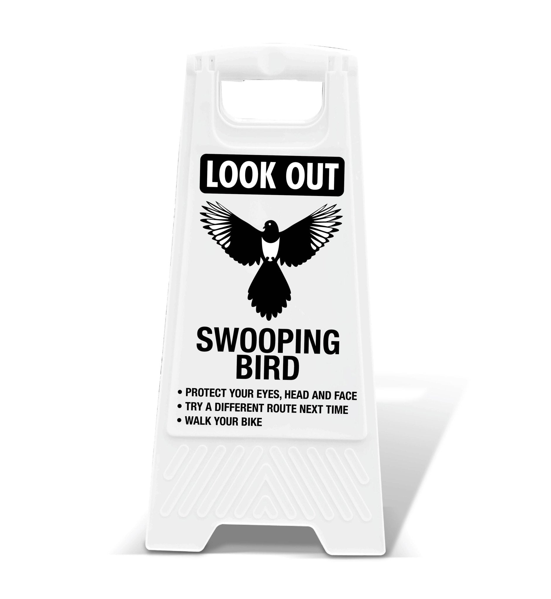 White A - Frame - Look Out Swooping Bird - New Signs