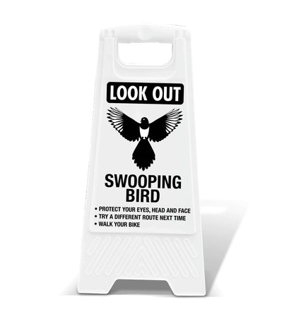 White A - Frame - Look Out Swooping Bird - New Signs