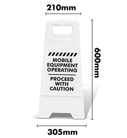 White A - Frame - Mobile Equipment Operating - New Signs