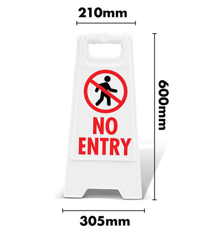 White A - Frame - No Entry - New Signs