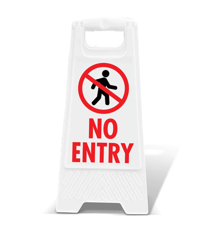 White A - Frame - No Entry - New Signs