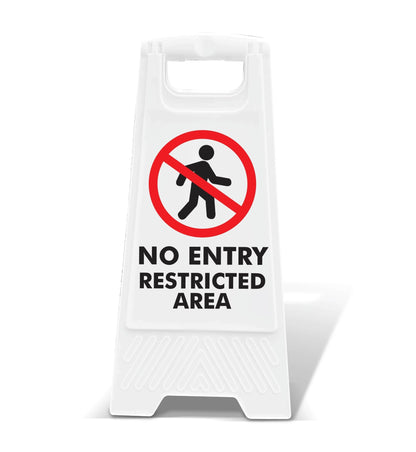 White A - Frame - No Entry Restricted Area - New Signs