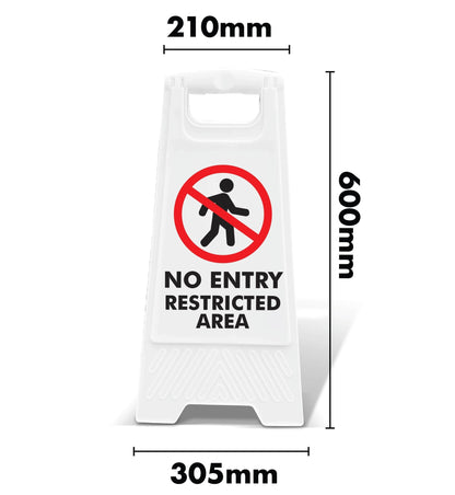 White A - Frame - No Entry Restricted Area - New Signs