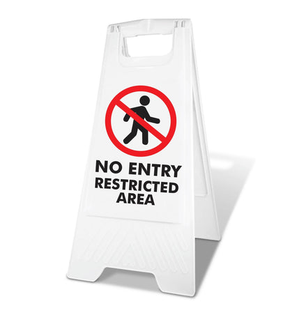 White A - Frame - No Entry Restricted Area - New Signs