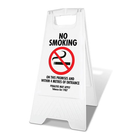 White A - Frame - No Smoking - 4 Metres Of Entrance - New Signs