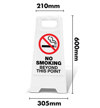 White A - Frame - No Smoking Beyond This Point - New Signs
