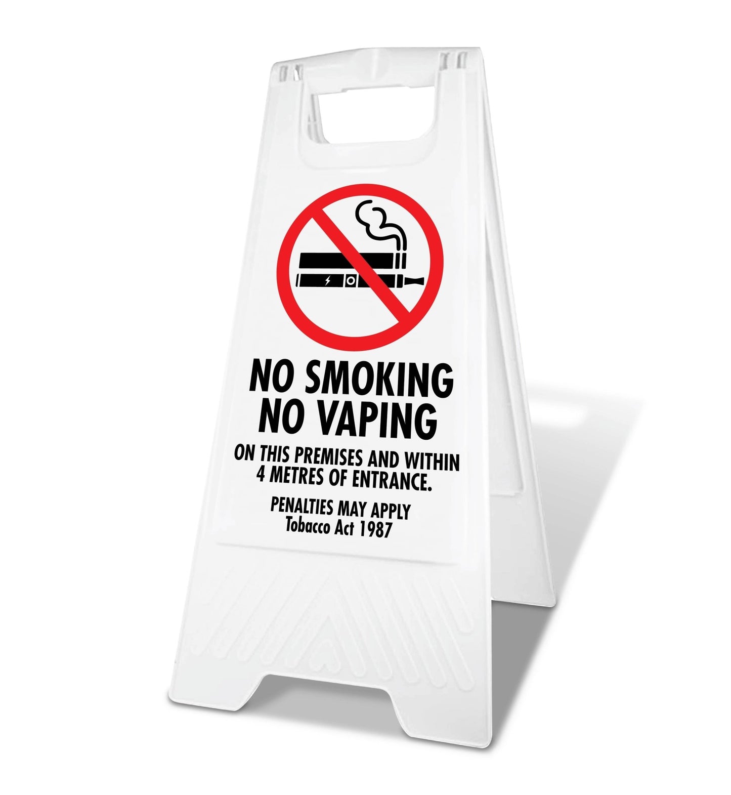 White A - Frame - No Smoking No Vaping - 4 Metres of Entrance - New Signs