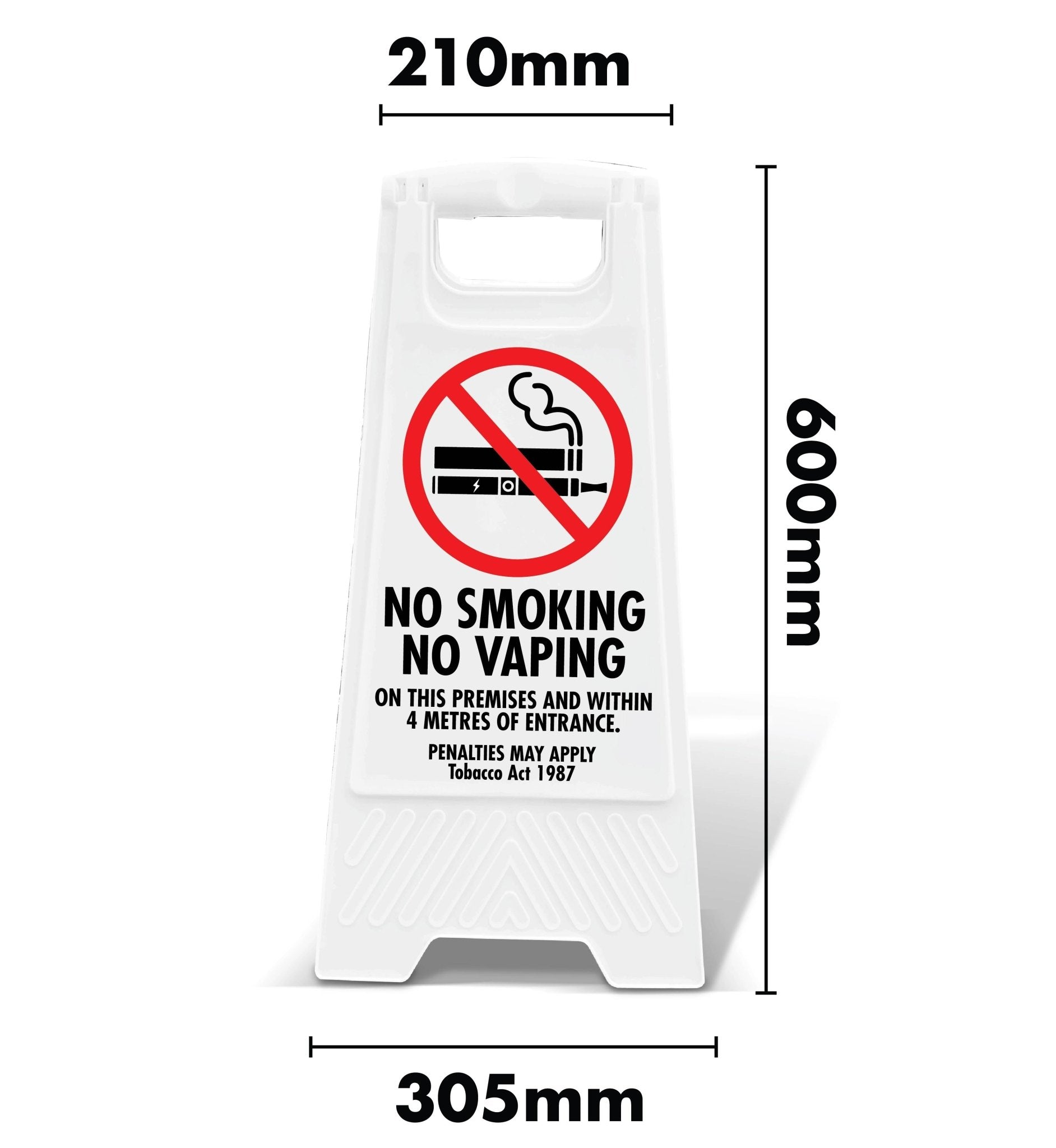 White A - Frame - No Smoking No Vaping - 4 Metres of Entrance - New Signs