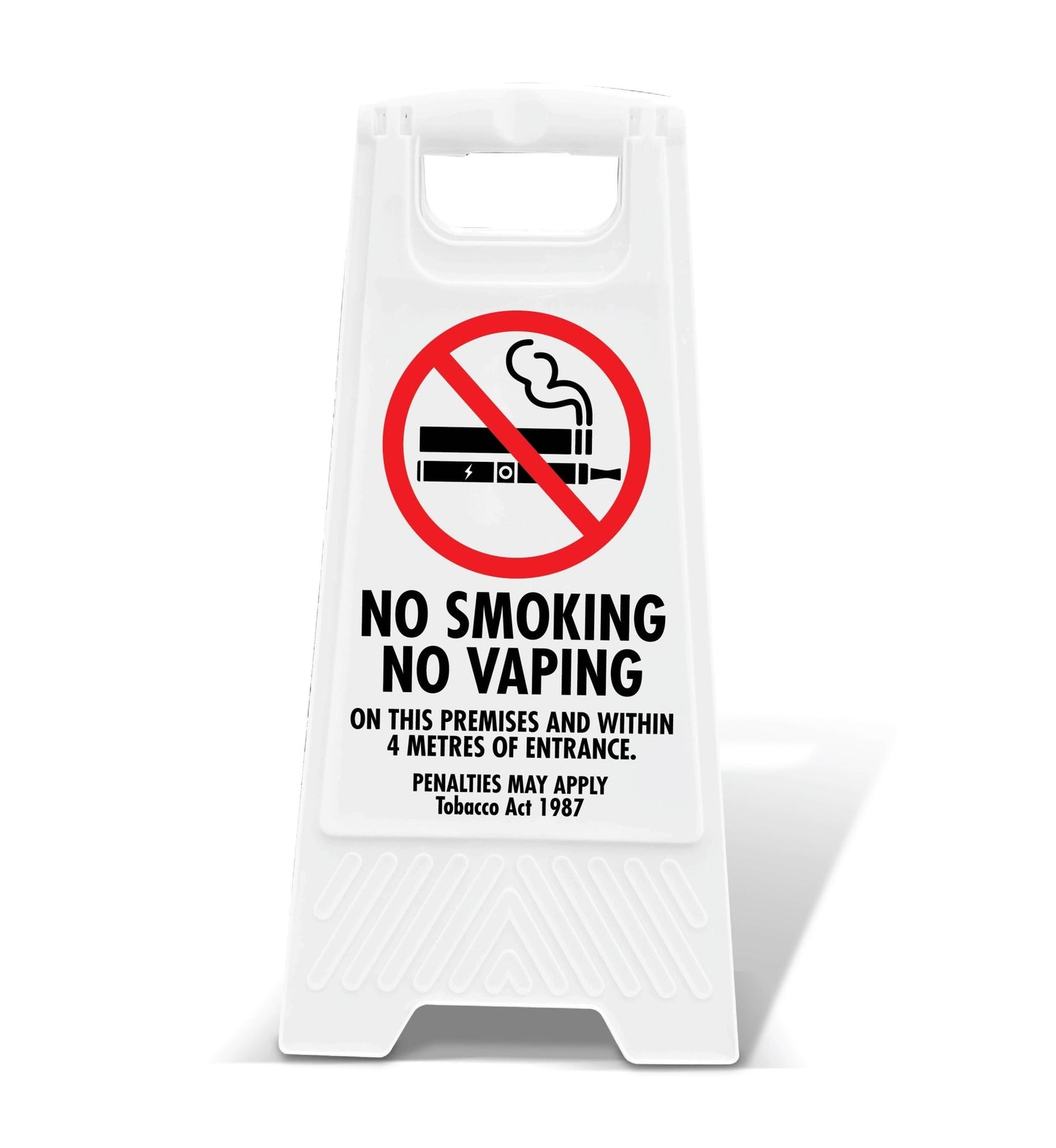 White A - Frame - No Smoking No Vaping - 4 Metres of Entrance - New Signs