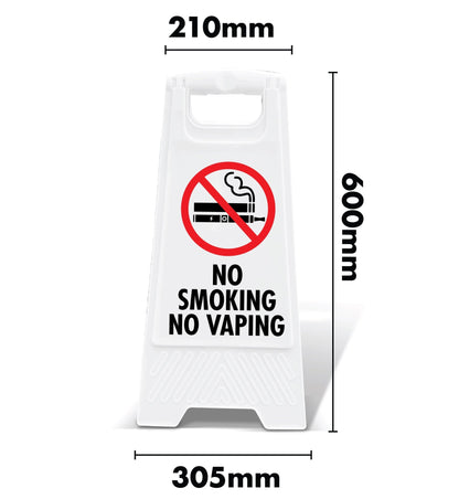 White A - Frame - No Smoking No Vaping - New Signs