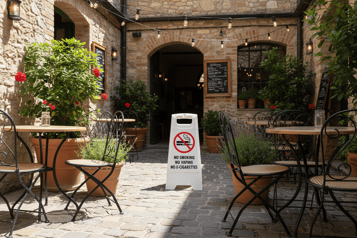White A-Frame - No Smoking No Vaping No E Cigarettes - New Signs