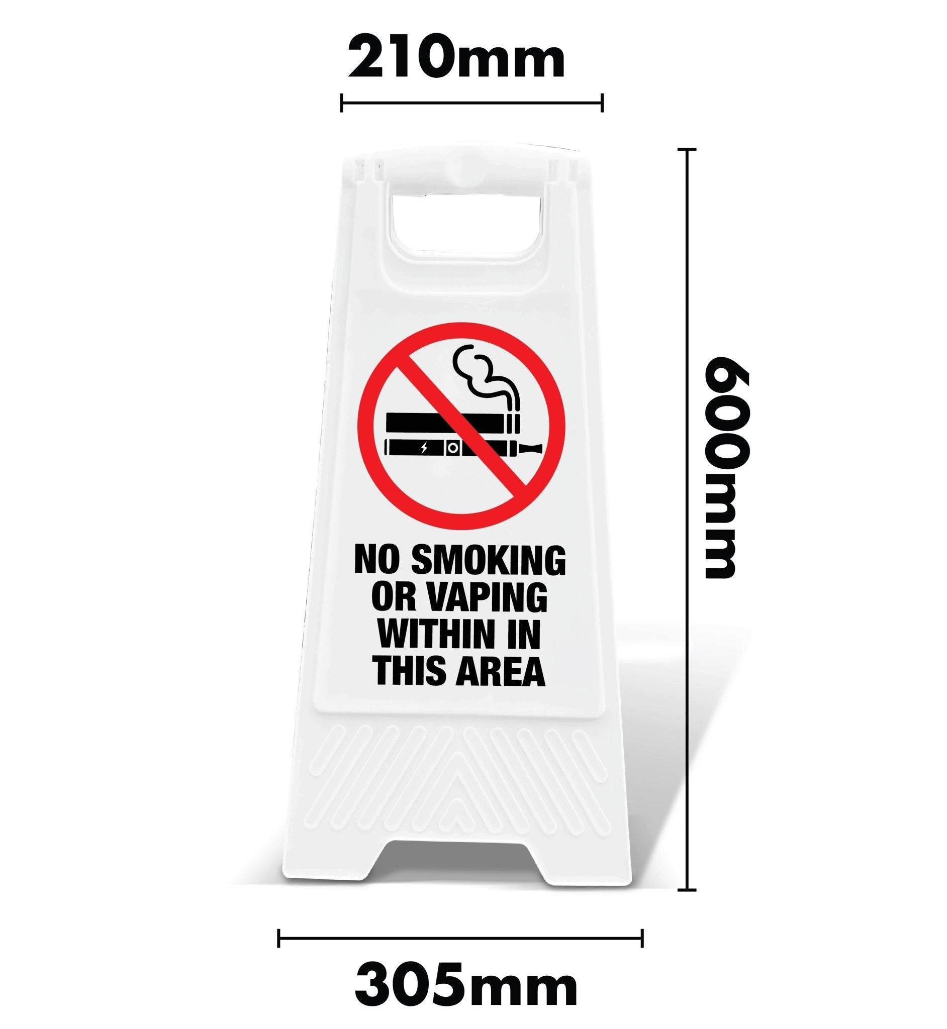 White A - Frame - No Smoking Or Vaping Within In This Area - New Signs
