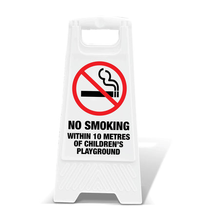 White A - Frame - No Smoking Within 10 Metres Of Childrens Playground - New Signs