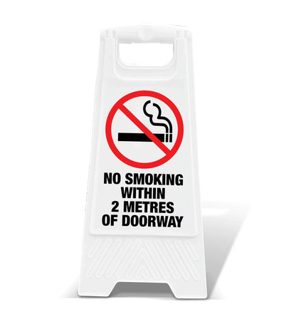 White A - Frame - No Smoking Within 2 Metres Of Doorway - New Signs