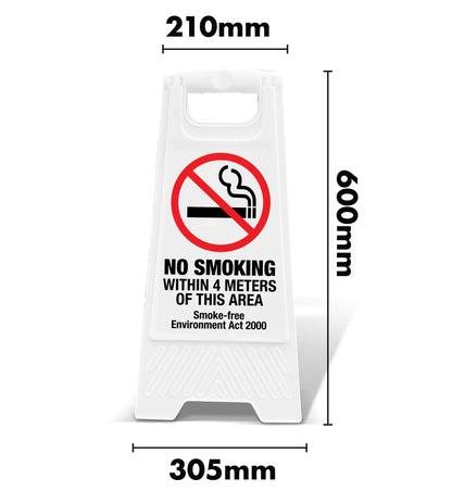 White A - Frame - No Smoking Within 4 Meters Of This Area - New Signs