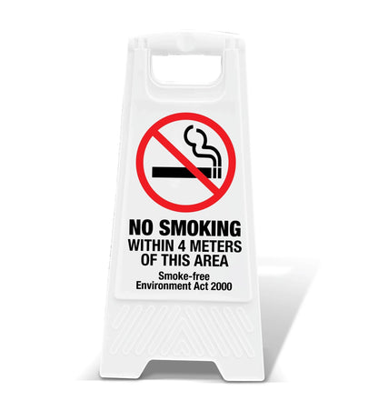 White A - Frame - No Smoking Within 4 Meters Of This Area - New Signs