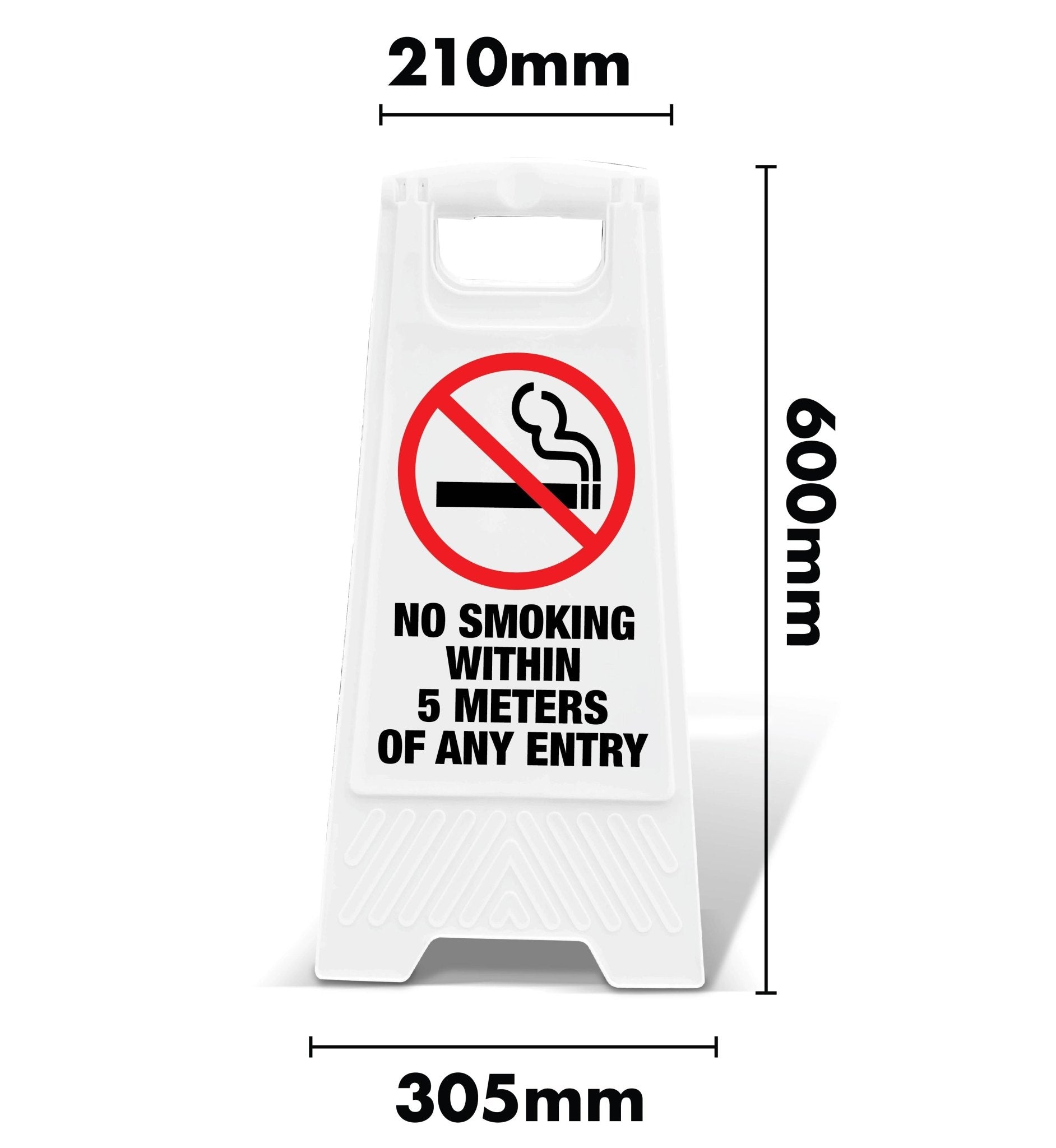 White A - Frame - No Smoking Within 5 Meters Of Any Entry - New Signs