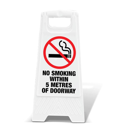 White A - Frame - No Smoking Within 5 Metres Of Doorway - New Signs
