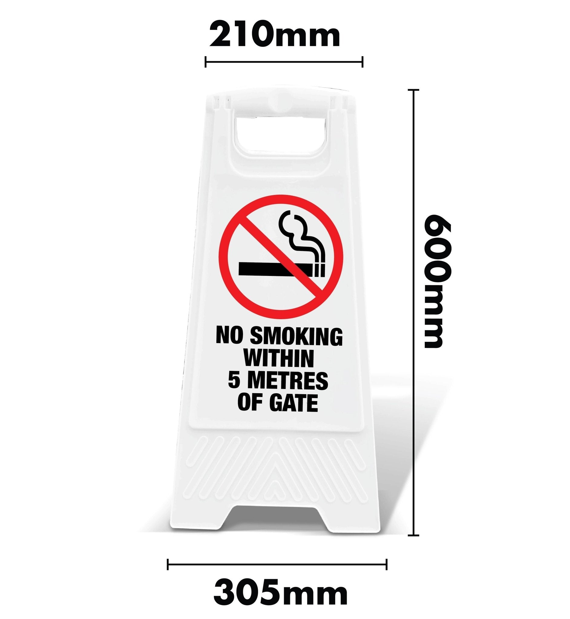White A - Frame - No Smoking Within 5 Metres Of Gate - New Signs