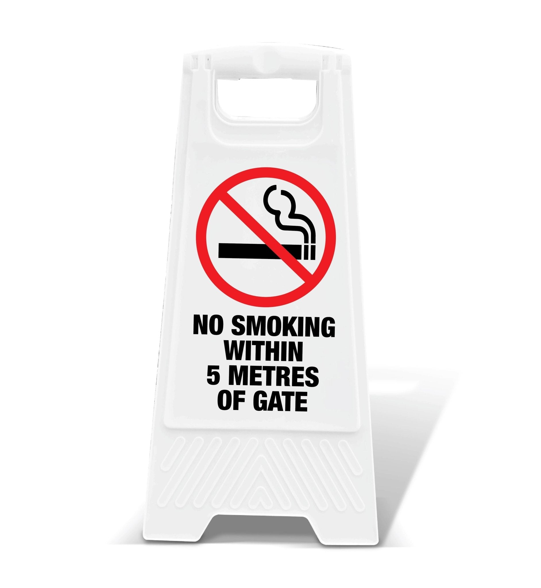 White A - Frame - No Smoking Within 5 Metres Of Gate - New Signs