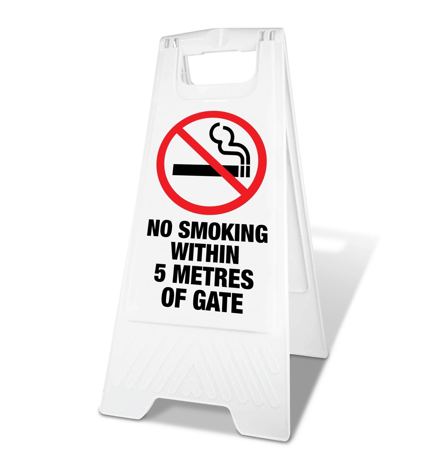 White A - Frame - No Smoking Within 5 Metres Of Gate - New Signs