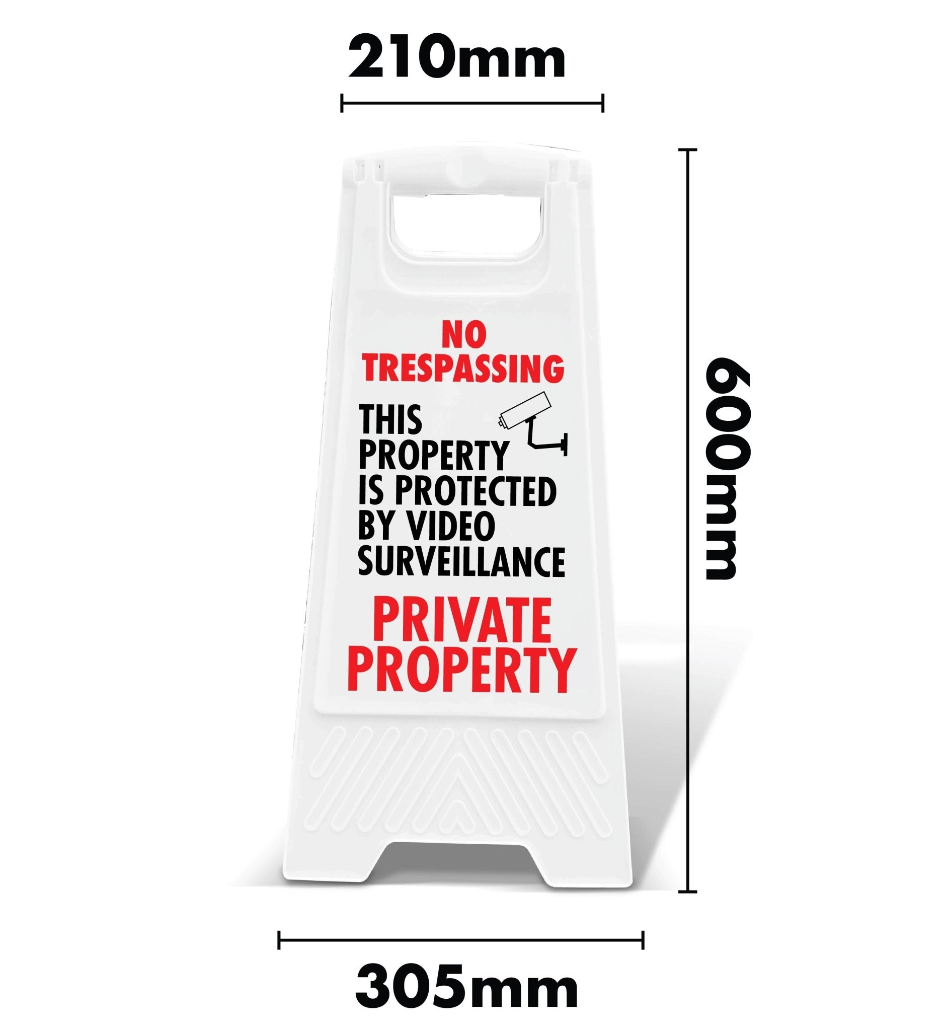 White A - Frame - No Trespassing Private Property - Video Surveillance - New Signs