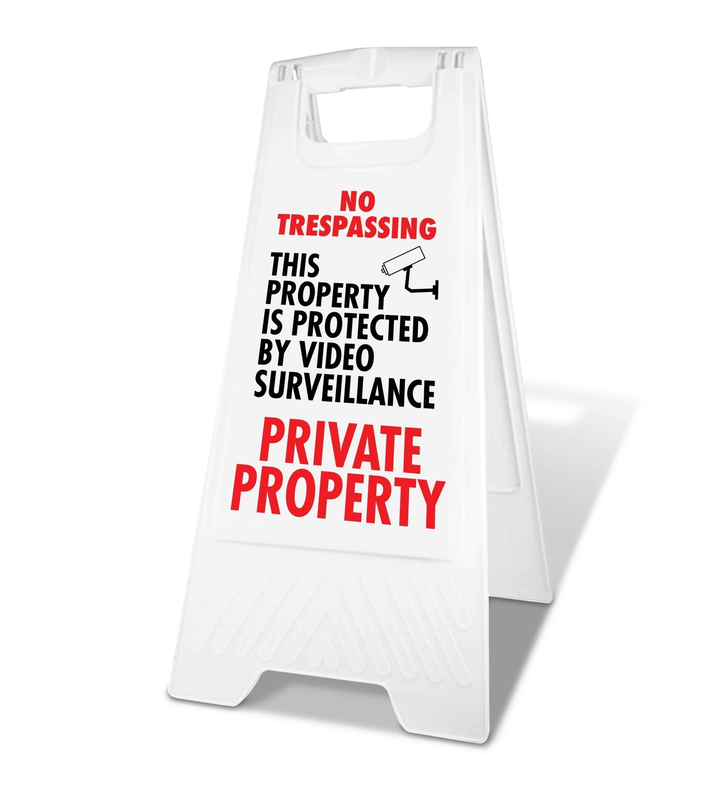 White A - Frame - No Trespassing Private Property - Video Surveillance - New Signs