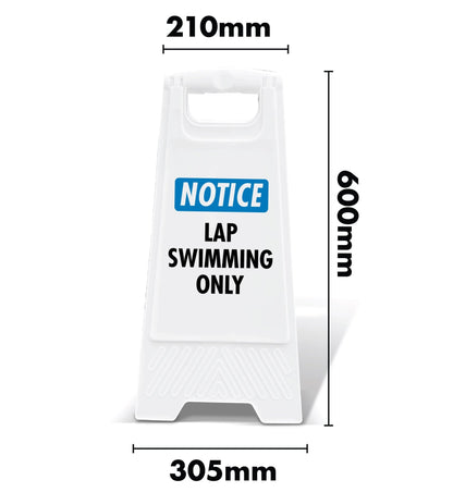 White A - Frame - Notice Lap Swimming Only - New Signs