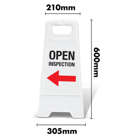 White A - Frame - Open Inspection Arrow - New Signs