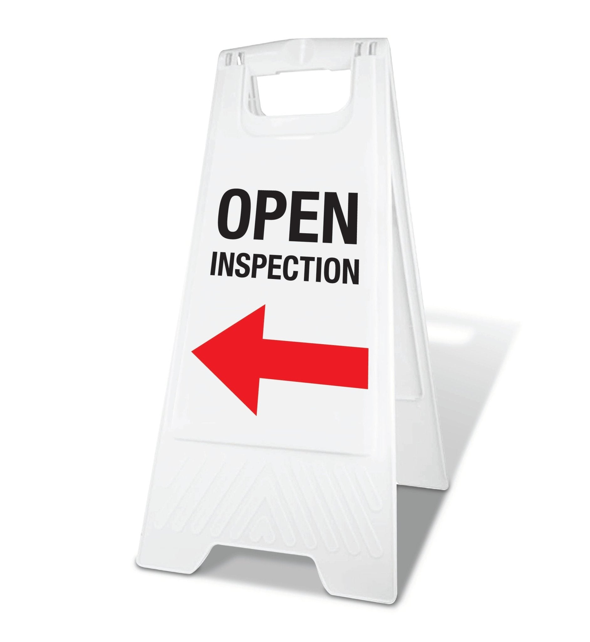 White A - Frame - Open Inspection Arrow - New Signs