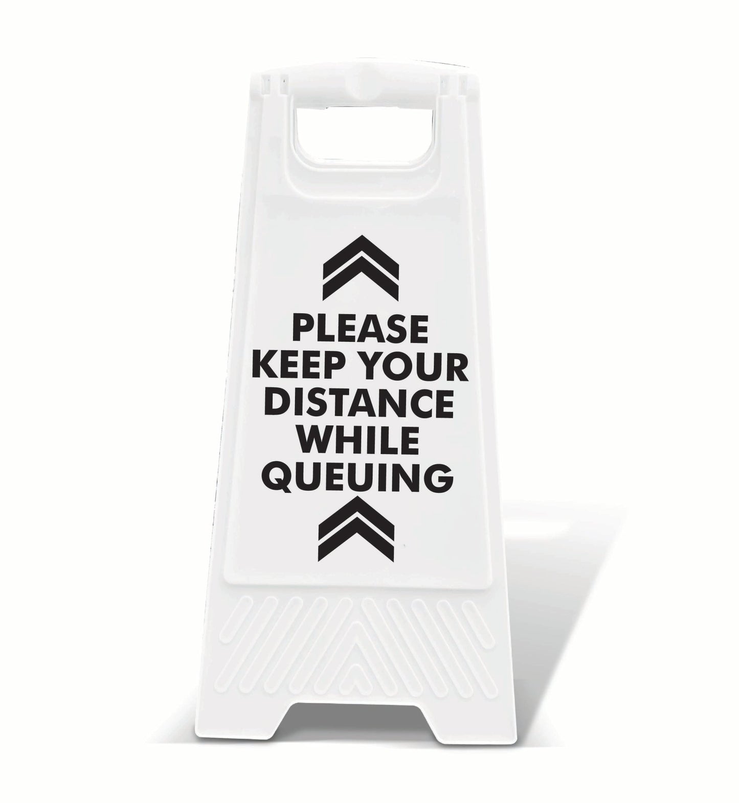 White A - Frame - Please Keep Your Distance While Queuing - New Signs